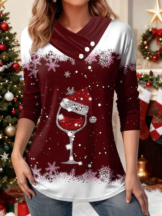 Casual Gradient Pattern Long Sleeve T-shirt