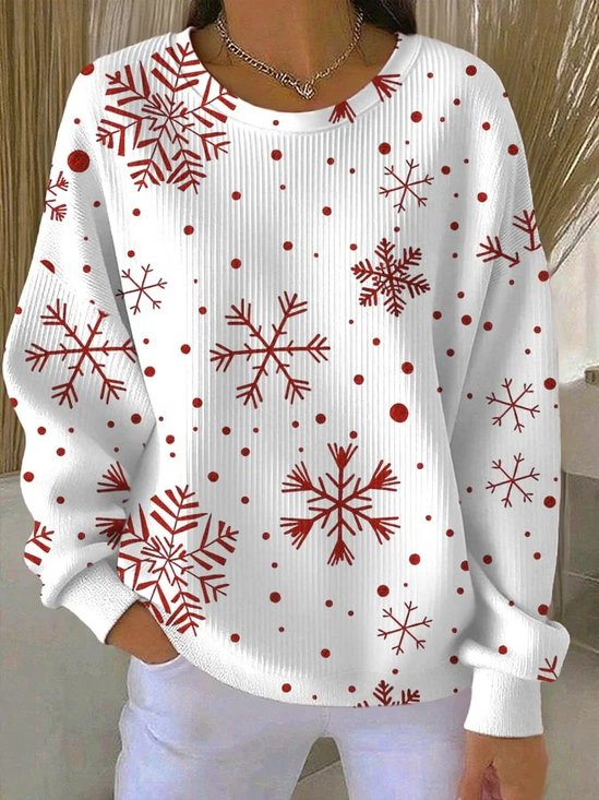 Casual Crew Neck Christmas Sweatshirt