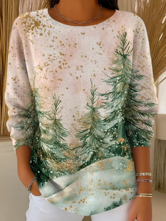 Women Christmas Long Sleeve Comfy Casual Printing Sweater