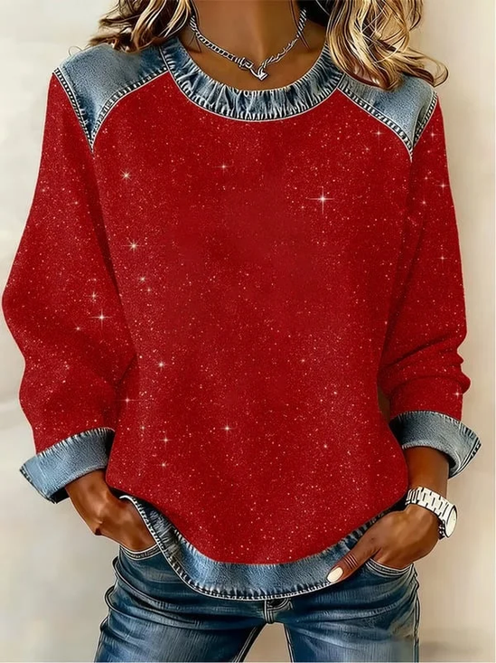 Vintage Crew Neck Christmas Sweatshirt Printing