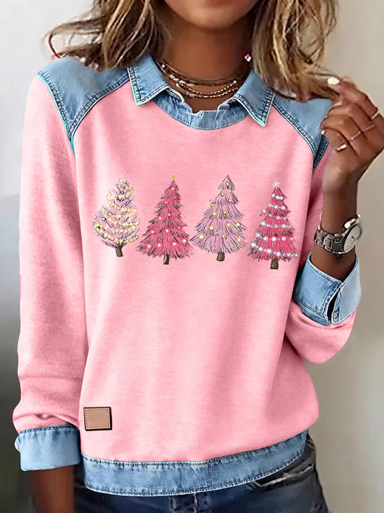 Vintage Shawl Collar Christmas Sweatshirt