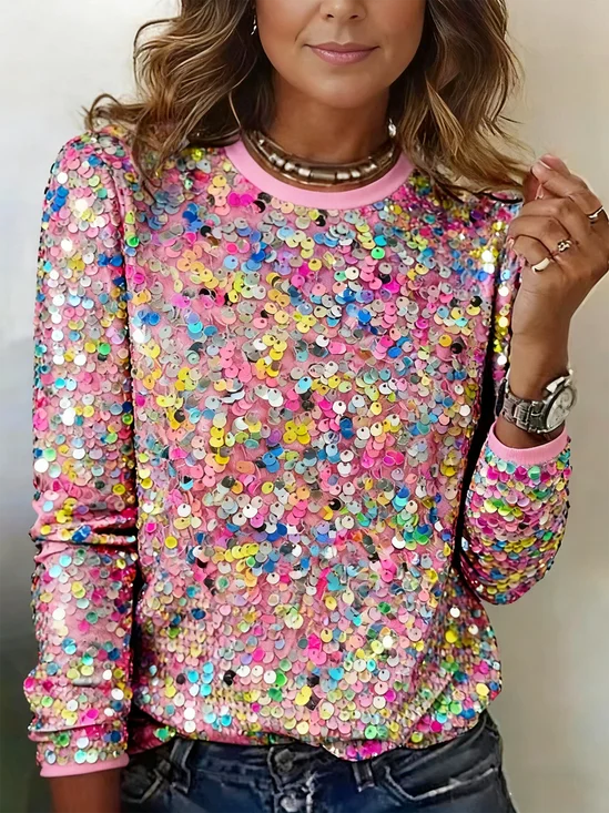 Vintage Starry Sky Crew Neck Long Sleeve T-shirt