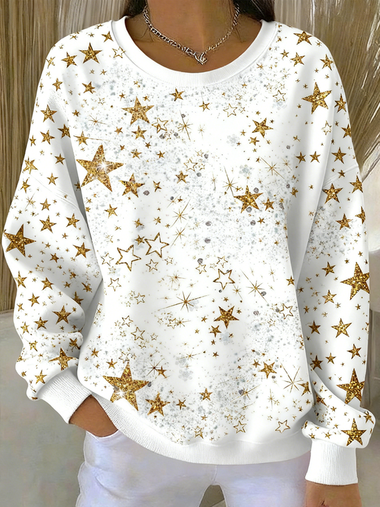 Vintage Crew Neck Star Sweatshirt