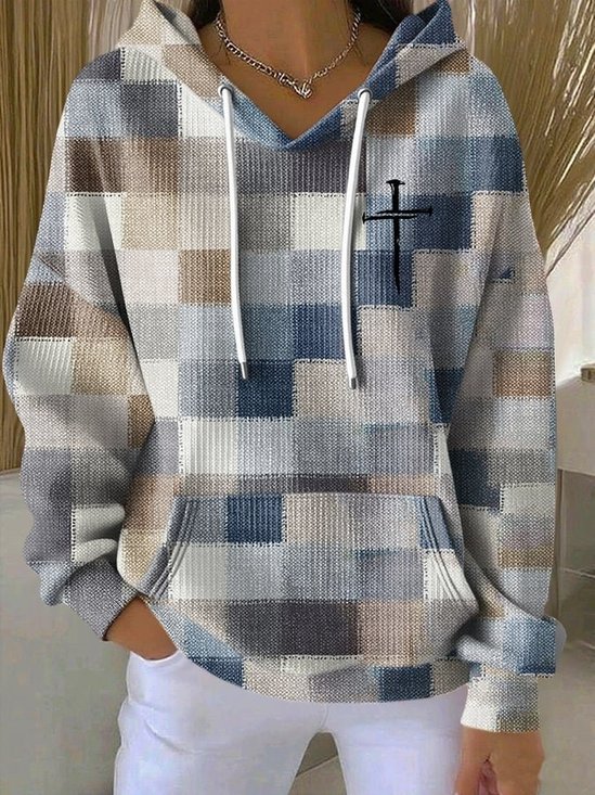 Casual Hoodie Plaid Hoodie