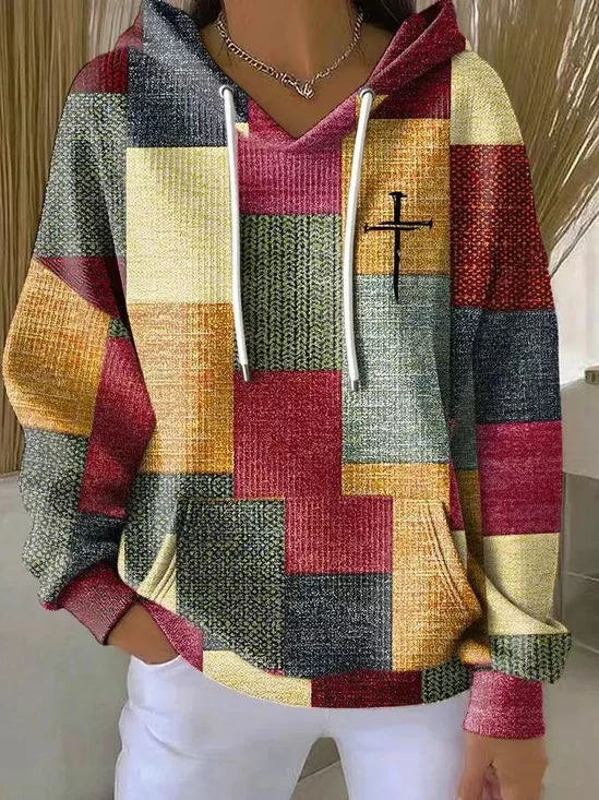 Casual Hoodie Plaid Hoodie