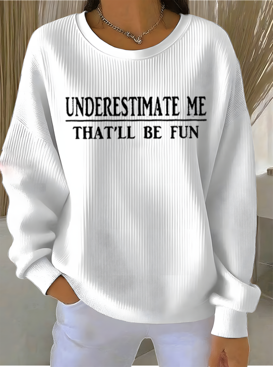 Vintage Crew Neck Letter Pattern Sweatshirt