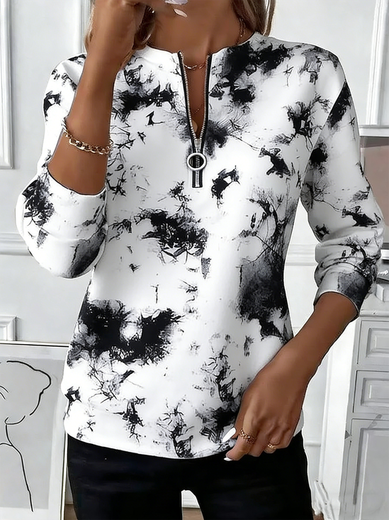 Vintage Crew Neck Tie-Dye Pattern Sweatshirt