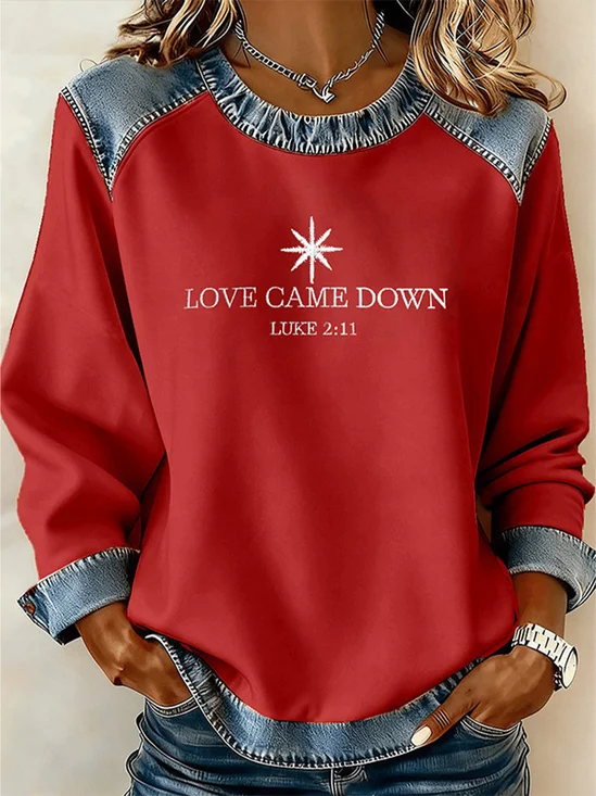 Casual Crew Neck 3D Printing Sweatshirt