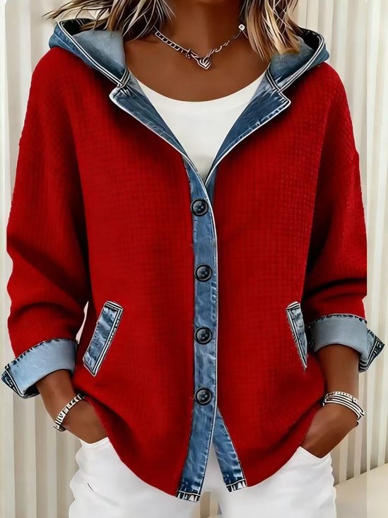 Casual Hoodie Color Block Hoodie