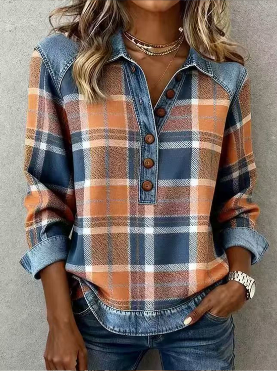 Vintage Shawl Collar Color Block Sweatshirt