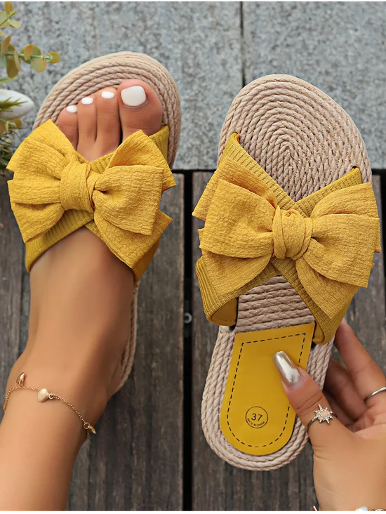 Elegant Plain Slip On Flat Heel Slide Sandals