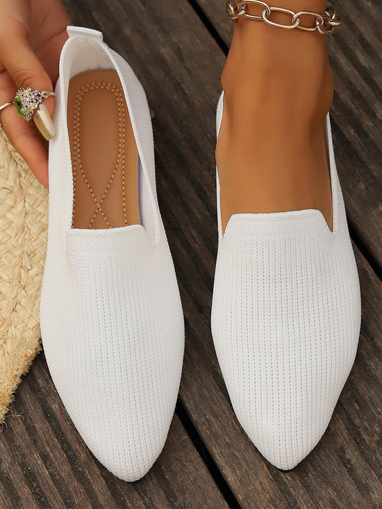 Elegant Plain Slip On Flat Heel Toe-covered Sandals