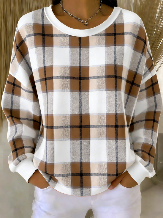 Vintage Crew Neck Letter Pattern Sweatshirt