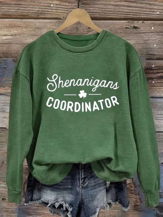 Casual Crew Neck Text Letters Sweatshirt Printing