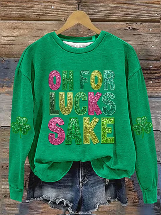 Casual Crew Neck Text Letters Sweatshirt Printing