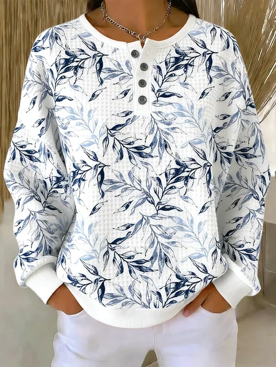 Casual Floral Sweatshirt