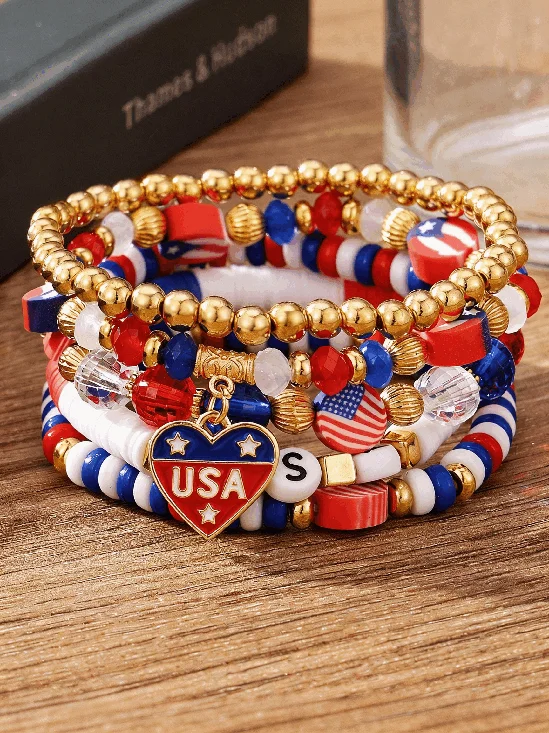 America 250 Freedom Heart Bracelet Stack