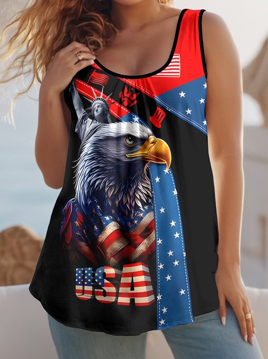 Vintage Crew Neck 3D Printing Tank Top