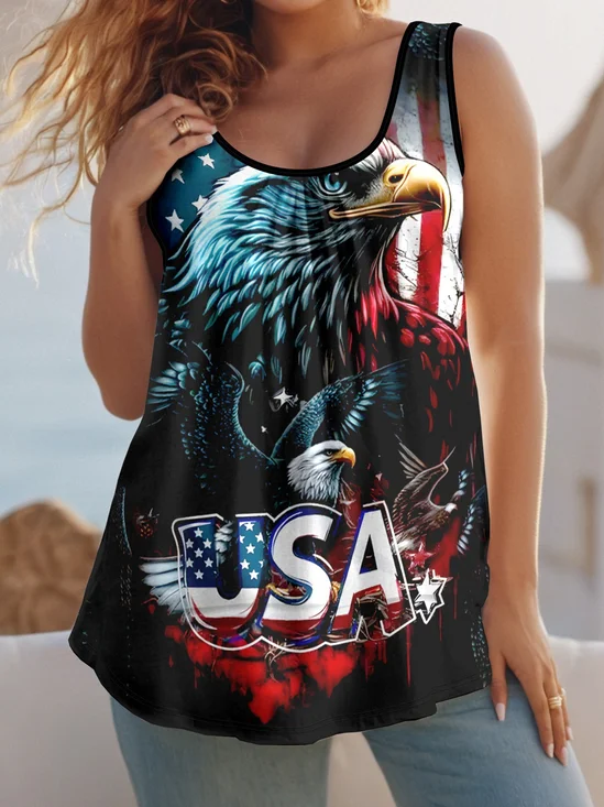 Vintage Crew Neck 3D Printing Tank Top