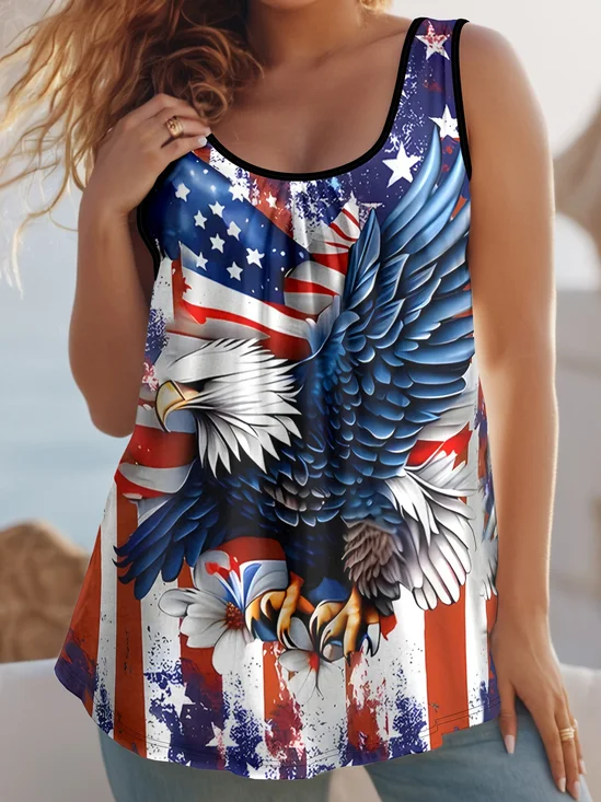 Vintage Crew Neck 3D Printing Tank Top