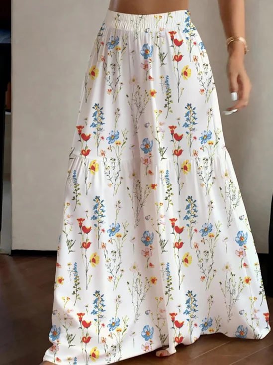 Women Floral Long Pants Casual Summer Trousers