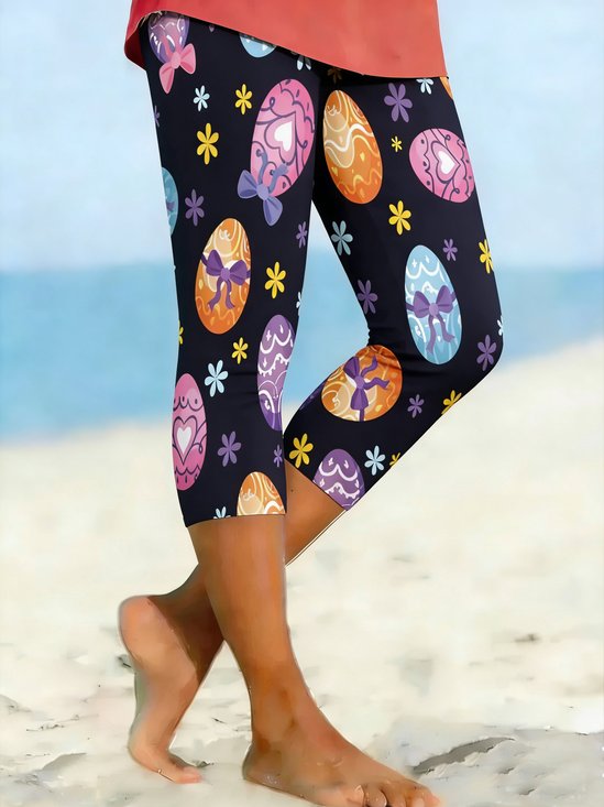 Women 3D Printing Casual Summer Capris Leggings