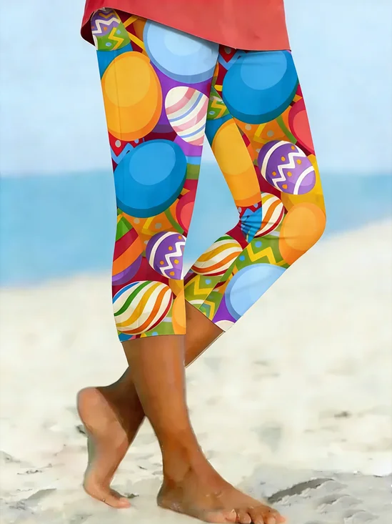 Women 3D Printing Casual Summer Capris Leggings