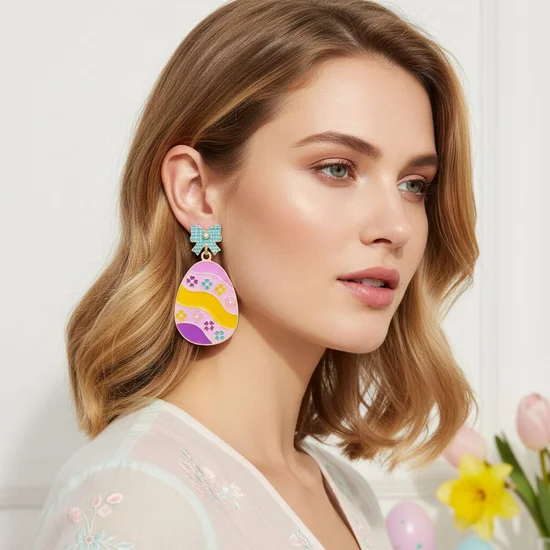 Colorful Easter Egg Material  Earrings
