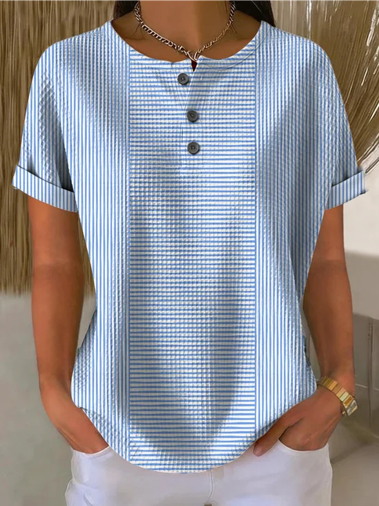 Vintage Striped Short Sleeve T-shirt