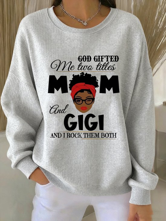 Vintage Crew Neck Text Letters Sweatshirt