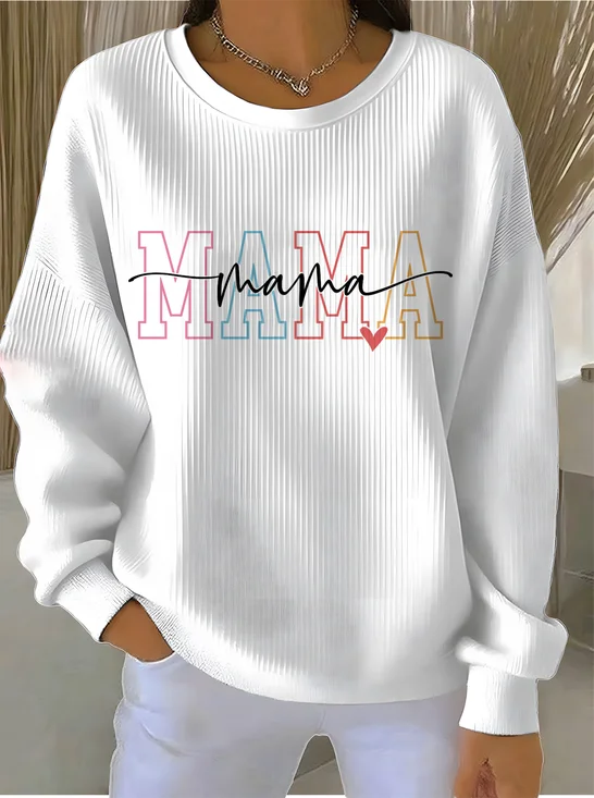 Vintage Crew Neck Text Letters Sweatshirt