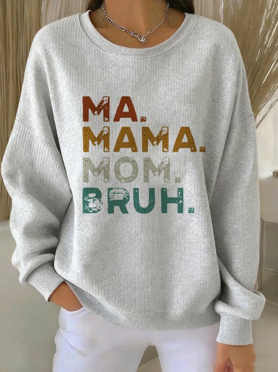 Vintage Crew Neck Text Letters Sweatshirt