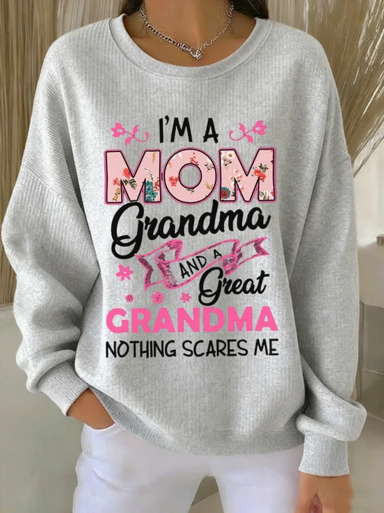 Vintage Crew Neck Text Letters Sweatshirt