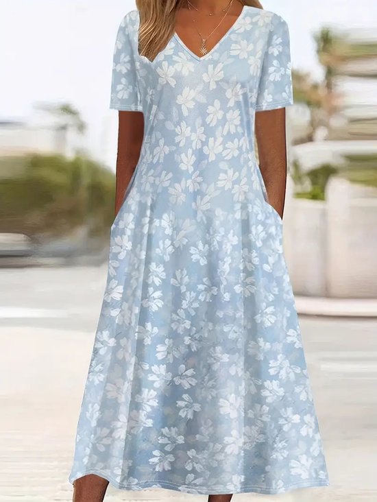 Women
                      Floral Summer Dress Crew Neck Short Sleeve A-Line
                      Dress