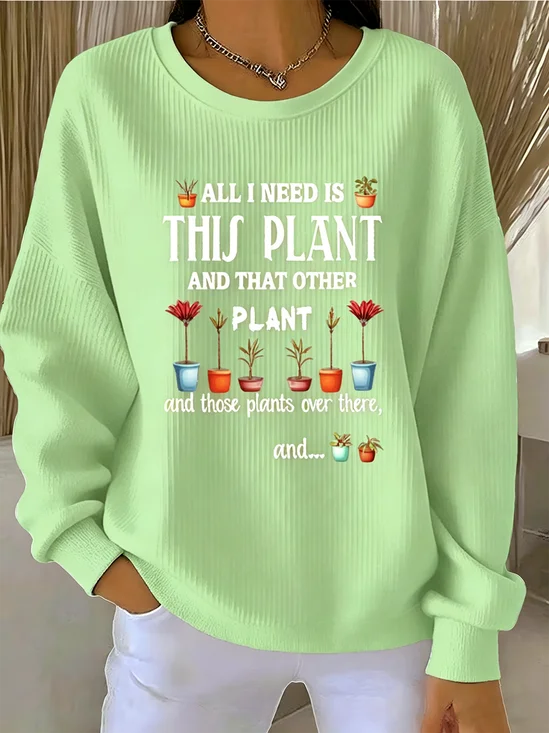 Vintage Crew Neck Text Letters Sweatshirt