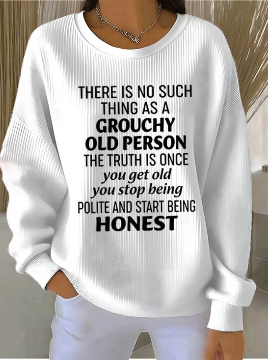 Vintage Crew Neck Text Letters Sweatshirt