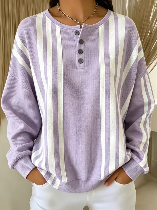 Casual Striped Sweatshirt