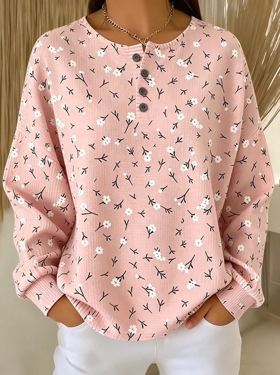 Casual Floral Sweatshirt