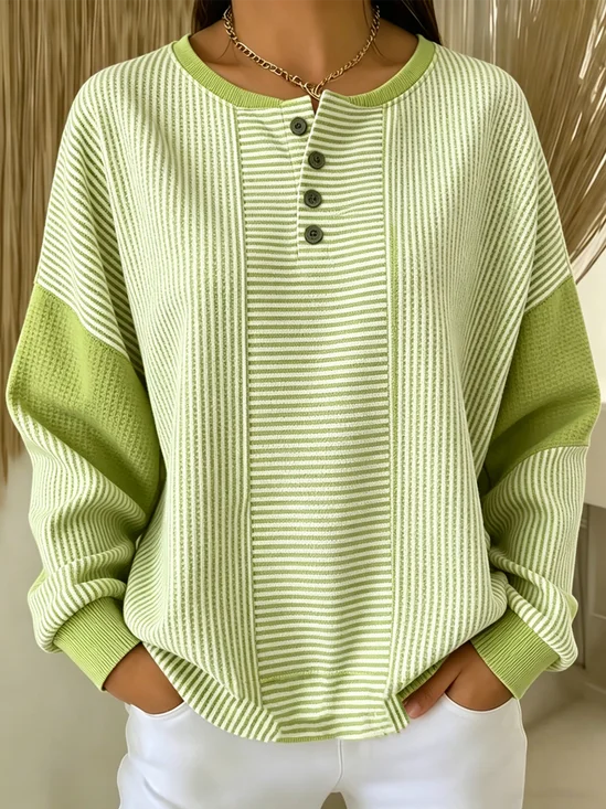 Casual Striped Sweatshirt