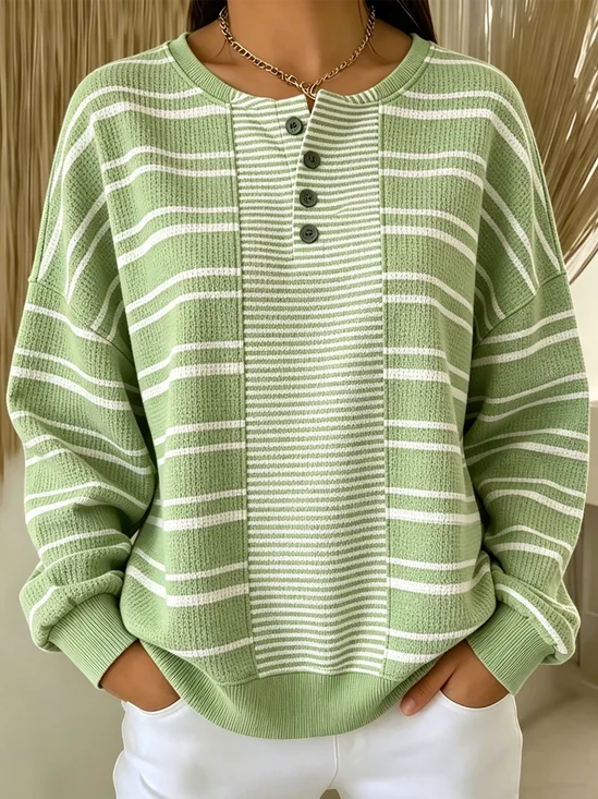 Casual Striped Sweatshirt