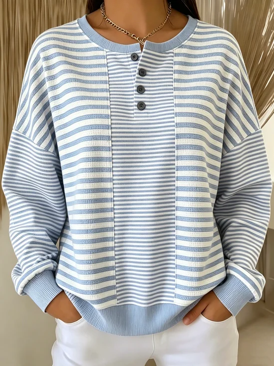 Casual Striped Sweatshirt