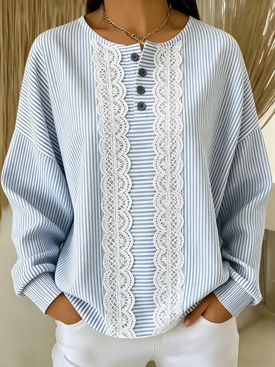 Casual Striped Sweatshirt