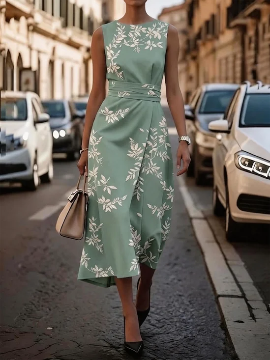 Women Floral Summer Dress
                                    Sleeveless A-Line Dress