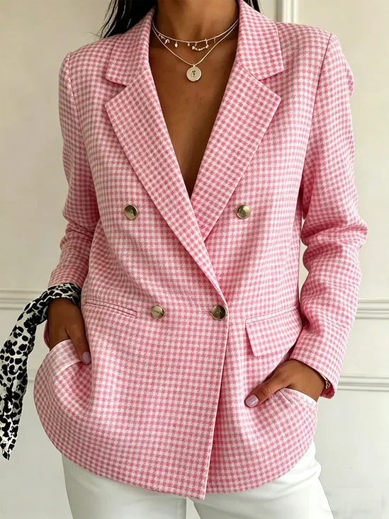 Women Striped Spring/Fall Outerwear Elegant Long Sleeve Regular Blazer