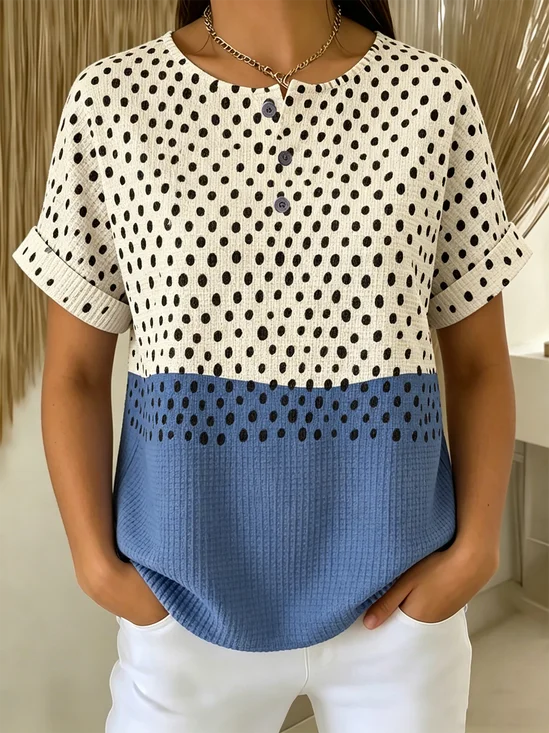 Vintage Abstract Polka Dots Short Sleeve T-shirt
