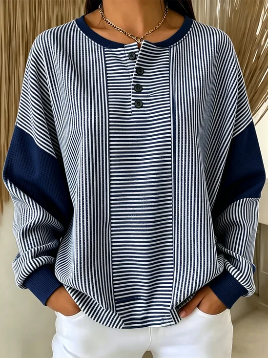 Casual Striped Sweatshirt