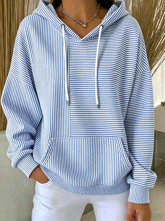 Casual Hoodie Striped Hoodie