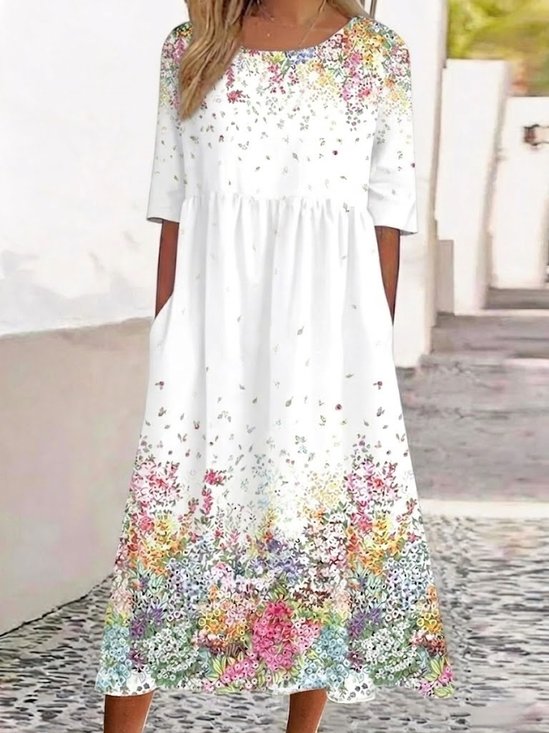 Women Leopard Summer Dress Half
                                    Sleeve A-Line Dress