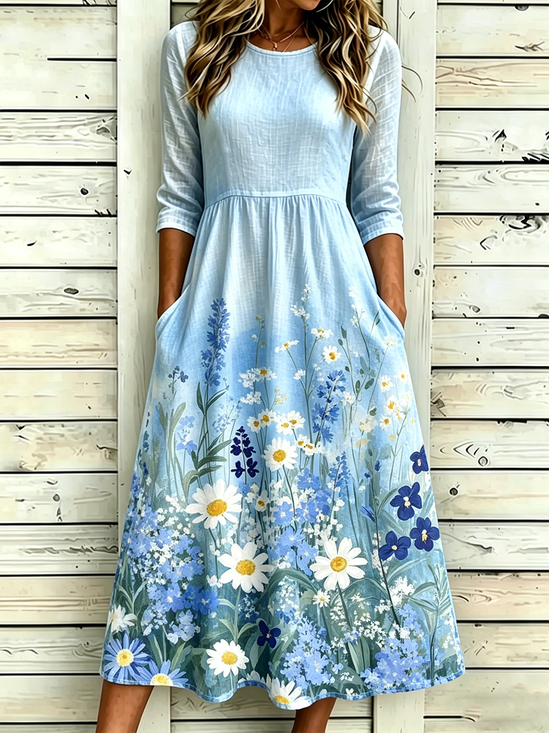 Women Leopard Summer Dress Half
                                    Sleeve A-Line Dress