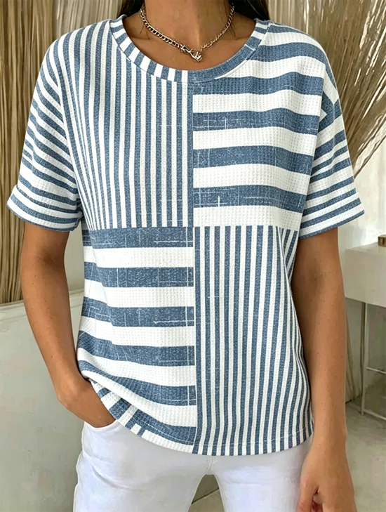 Vintage Striped Short Sleeve T-shirt